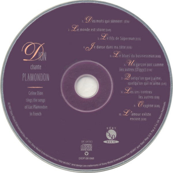 Céline Dion - Dion Chante Plamondon (CD) - Discogs image 3