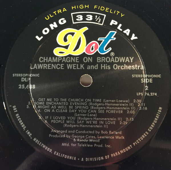 Lawrence Welk - Champagne On Broadway (LP) - Discogs image 4