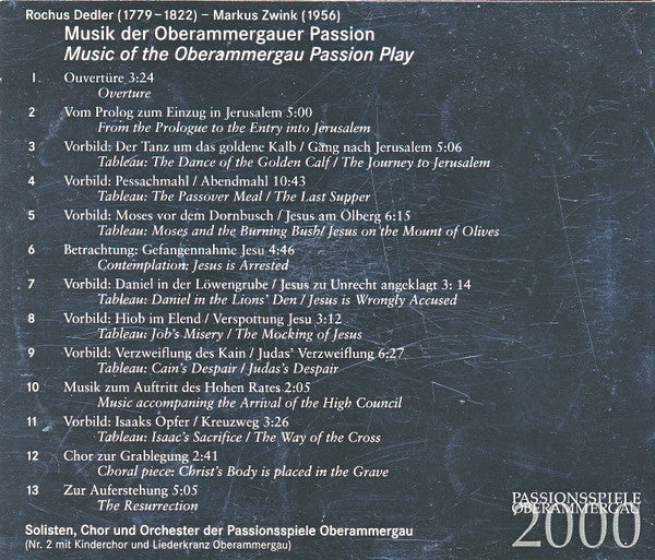 Rochus Dedler, Markus Zwink : Passionsspiele 2000 Oberammergau (CD, Album)