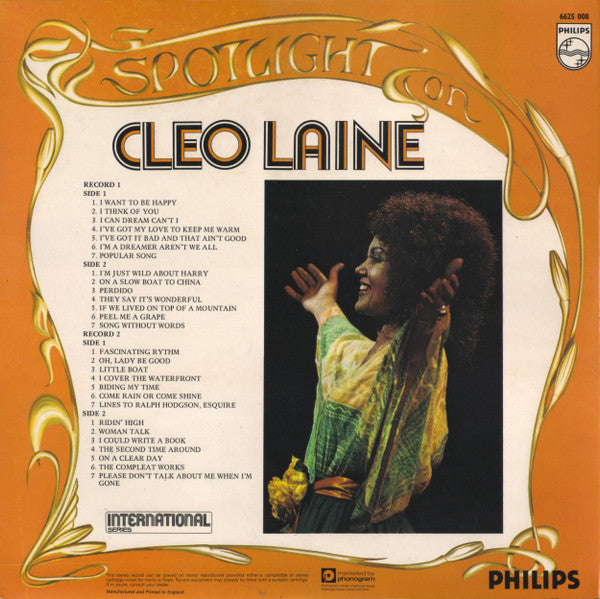 Cleo Laine - Spotlight On Cleo Laine (2xLP) - Discogs image 3