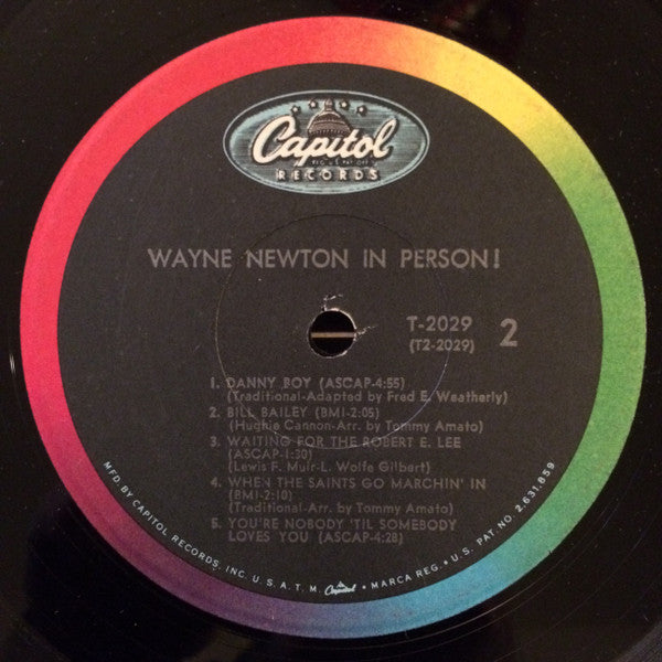 Wayne Newton - In Person! (LP) - Discogs image 4