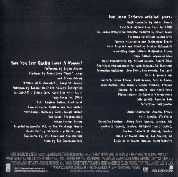 Michael Kamen - Don Juan DeMarco (Original Motion Picture Soundtrack) (CD) - Discogs image 6
