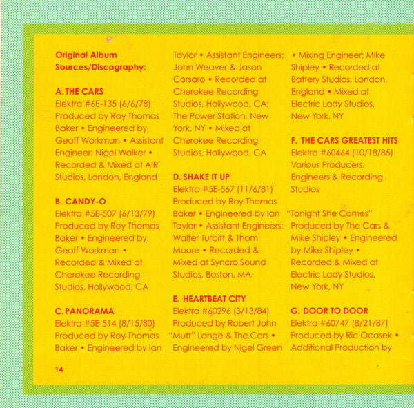 Cars, The - Moving In Stereo: The Best Of The Cars (CD) - Discogs image 3