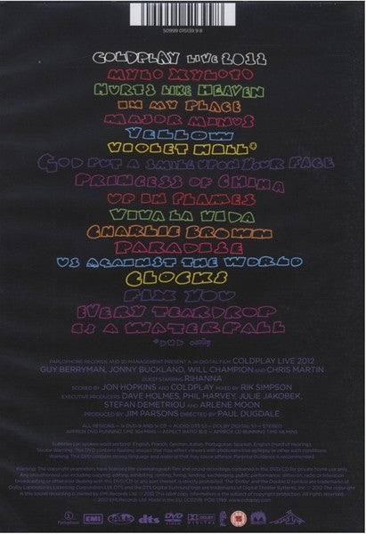 Coldplay - Live 2012 (DVD) - Discogs image 4