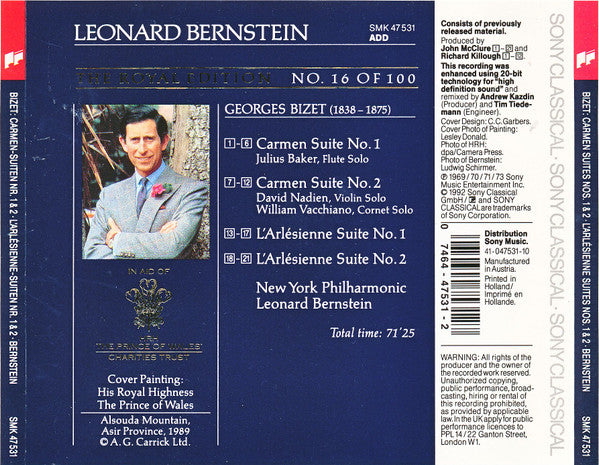 Georges Bizet – Leonard Bernstein, New York Philharmonic - Carmen Suites No. 1 & No. 2 • L'Arlésienne Suites No. 1 & No. 2 (CD) - Discogs image 2
