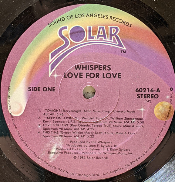 Whispers, The - Love For Love (LP) - Discogs image 5