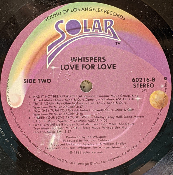 Whispers, The - Love For Love (LP) - Discogs image 6