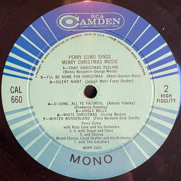 Perry Como - Perry Como Sings Merry Christmas Music (LP) - Discogs image 4