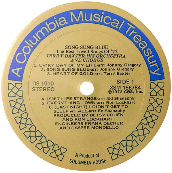 Terry Baxter His Orchestra & Chorus - Song Sung Blue - The Best Love Songs Of '72 (LP) - Discogs image 3