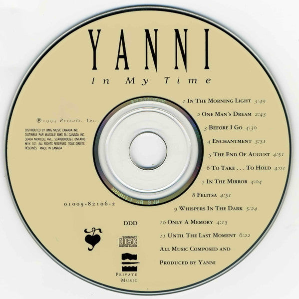 Yanni (2) - In My Time (CD) - Discogs image 2