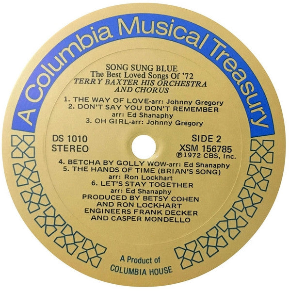 Terry Baxter His Orchestra & Chorus - Song Sung Blue - The Best Love Songs Of '72 (LP) - Discogs image 4