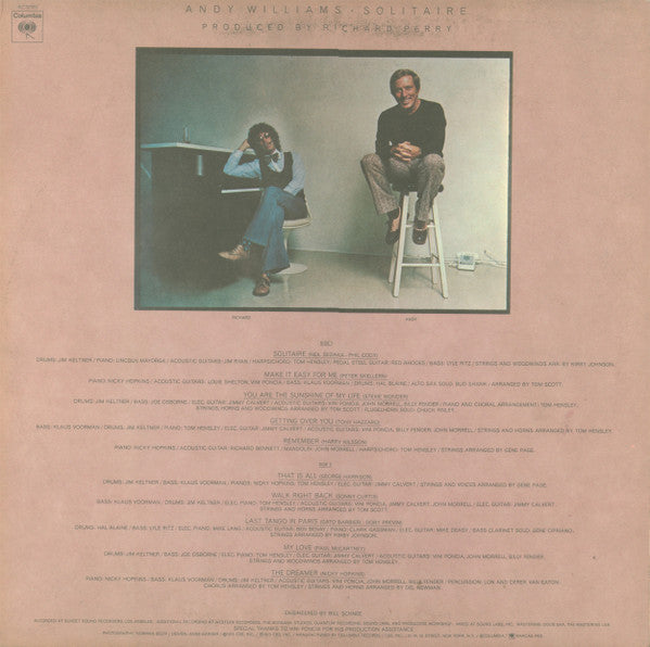 Andy Williams - Solitaire (LP) - Discogs image 2