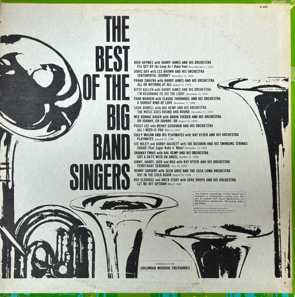Various - The Best Of The Big Band Singers (LP) - Discogs image 2