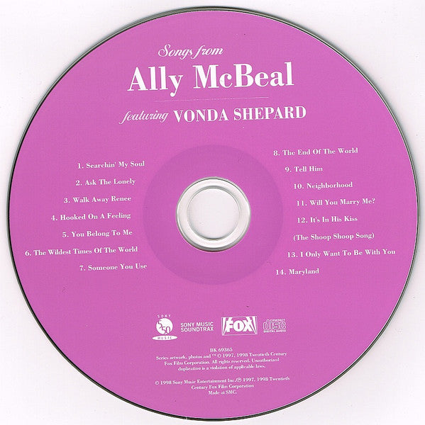 Vonda Shepard - Songs From Ally McBeal (CD) - Discogs image 3