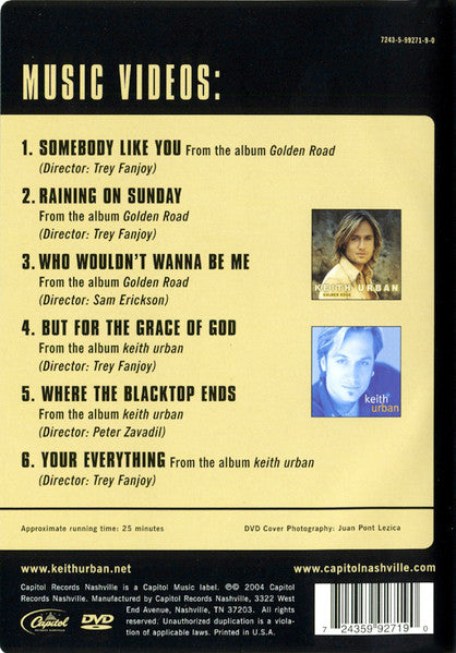 Keith Urban - Video Hits (DVD) - Discogs image 2