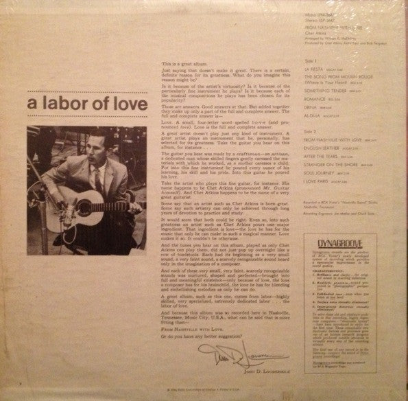 Chet Atkins - From Nashville With Love (LP) - Discogs image 2