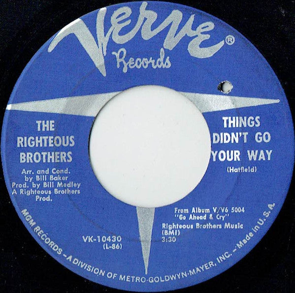 Righteous Brothers, The - Go Ahead And Cry (7") - Discogs image 2