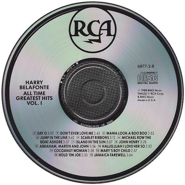 Harry Belafonte - All Time Greatest Hits Vol. I (CD) - Discogs image 3