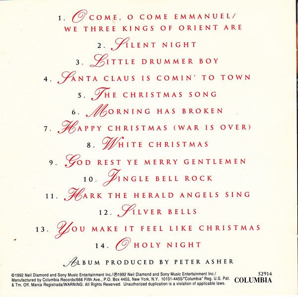 Neil Diamond - The Christmas Album (CD) - Discogs image 7