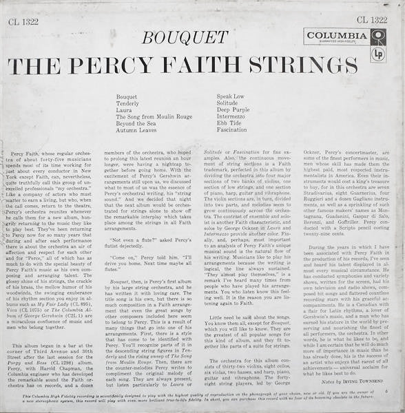 Percy Faith Strings, The - Bouquet (LP) - Discogs image 2