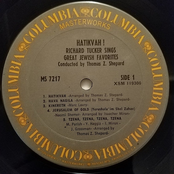 Richard Tucker (2) - Hatikvah! Richard Tucker Sings Jewish Favorites (LP) - Discogs image 3