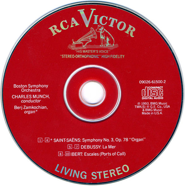 Camille Saint-Saëns, Claude Debussy, Jacques Ibert, Boston Symphony Orchestra / Charles Munch, Berj Zamkochian - A Hi-Fi Spectacular! (Symphony No. 3 / La Mer / Escales) (CD) - Discogs image 3