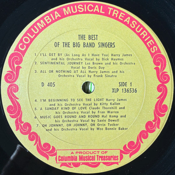 Various - The Best Of The Big Band Singers (LP) - Discogs image 3