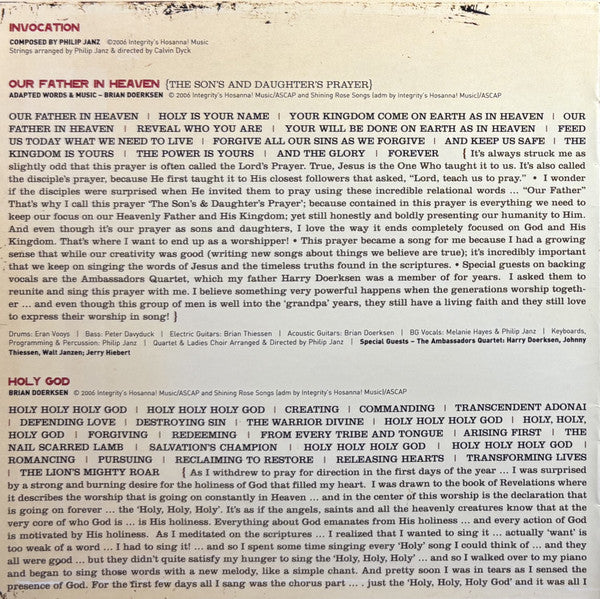 Brian Doerksen - Holy God (CD) - Discogs image 5
