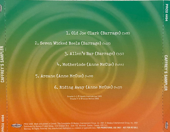 Barrage / Anne McCue - Caffrey’s Sampler (CD) - Discogs image 7