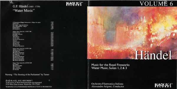 Georg Friedrich Händel, Orchestra Filarmonica Italiana, Alessandro Arigoni - Music For The Royal Fireworks Water Music, Suites 1, 2 & 3 (CD) - Discogs image 6
