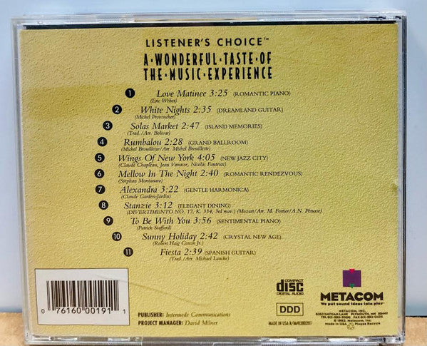 Various - A Wonderful Taste Of The Music Experience, Vol. 1 (CD) - Discogs image 3