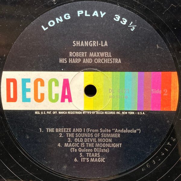 Robert Maxwell, His Harp And Orchestra - Shangri-La (LP) - Discogs image 4
