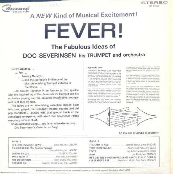 Doc Severinsen And His Orchestra - Fever! (LP) - Discogs image 4