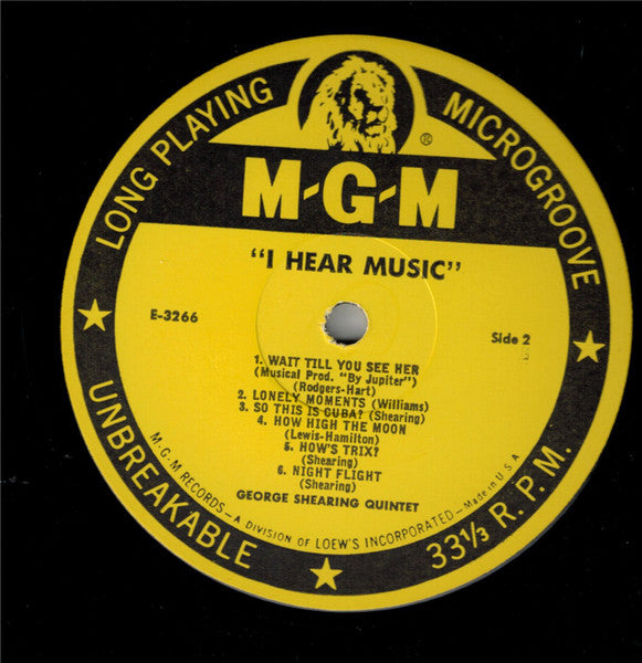 George Shearing Quintet, The - I Hear Music (LP) - Discogs image 4