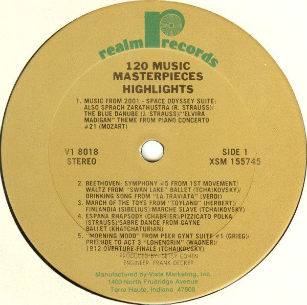 Various : 120 Music Masterpieces Highlights Vol. 1 (2xLP, Comp)