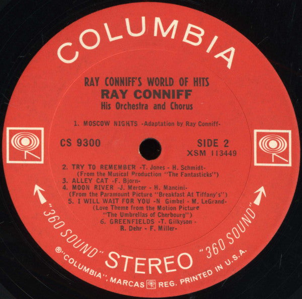 Ray Conniff And His Orchestra & Chorus - Ray Conniff's World Of Hits (LP) - Discogs image 4
