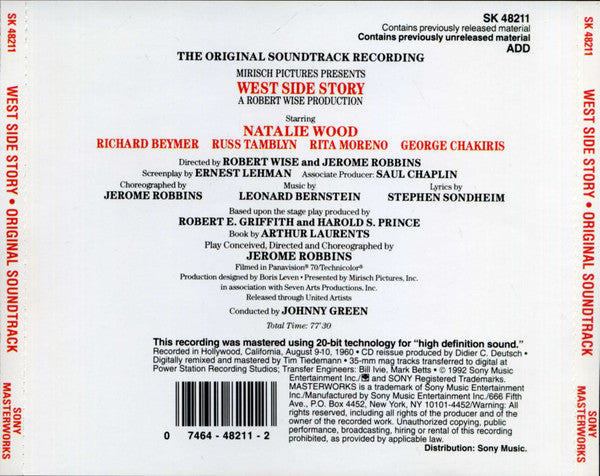 Leonard Bernstein - West Side Story (The Original Sound Track Recording) (CD) - Discogs image 3