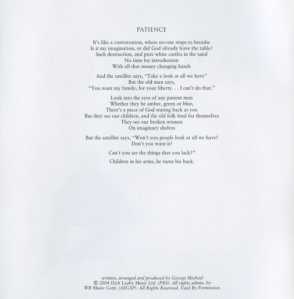George Michael - Patience (CD) - Discogs image 7