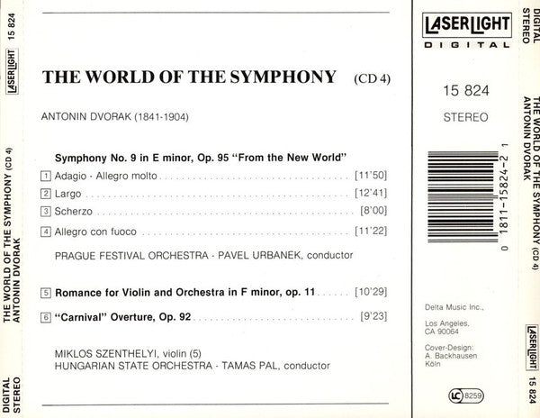 Antonín Dvořák - Pavel Urbanek, Prager Festivalorchester - Tamás Pál, Hungarian State Orchestra - The World Of The Symphony, Vol. 4: Symphony No. 9 "From The New World" • Romance For Violin • Carnival Overture (CD) - Discogs image 2