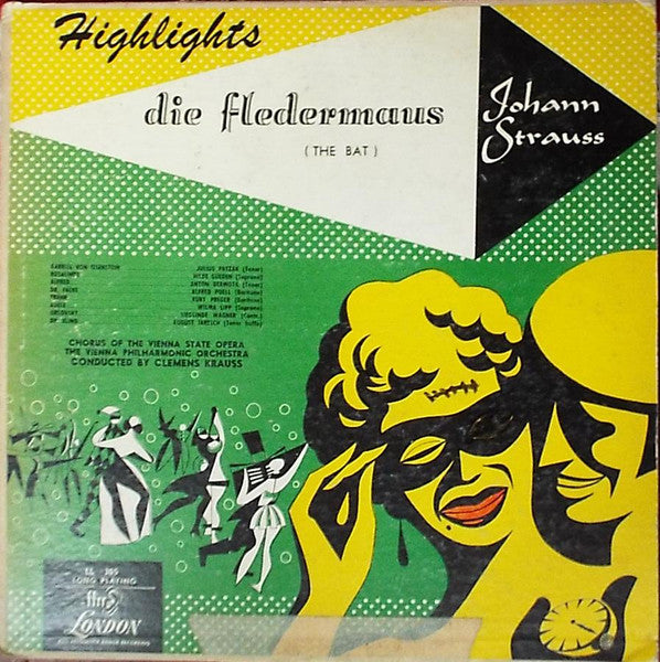 Johann Strauss Jr., Clemens Krauss, Wiener Staatsopernchor, Wiener Philharmoniker - Highlights-"Die Fledermaus" (The Bat) (LP)