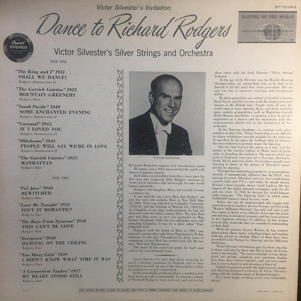 Victor Silvester's Silver Strings and Orchestra - Victor Silvester's Invitation: Dance To Richard Rodgers (LP) - Discogs image 2