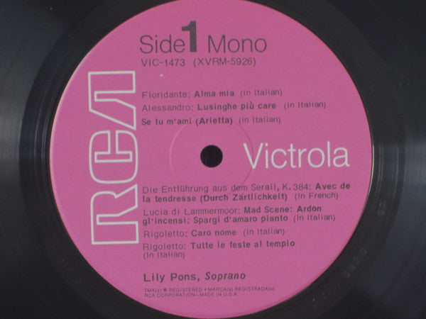 Lily Pons - Immortal Performances (LP) - Discogs image 3