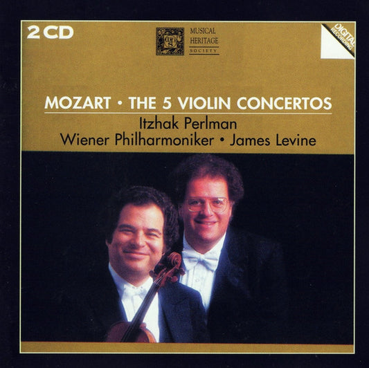 Wolfgang Amadeus Mozart - Itzhak Perlman, James Levine (2), Wiener Philharmoniker - The 5 Violin Concertos (2xCD)