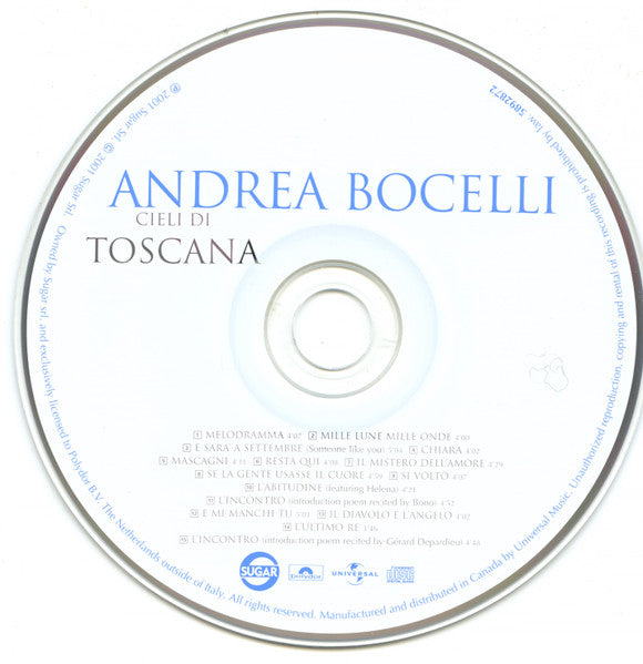 Andrea Bocelli - Cieli Di Toscana (CD) - Discogs image 3