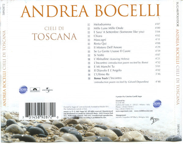 Andrea Bocelli - Cieli Di Toscana (CD) - Discogs image 2