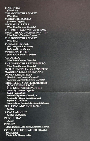 Carmine Coppola, Nino Rota - The Godfather Part III (Music From The Original Motion Picture Soundtrack) (CD) - Discogs image 4