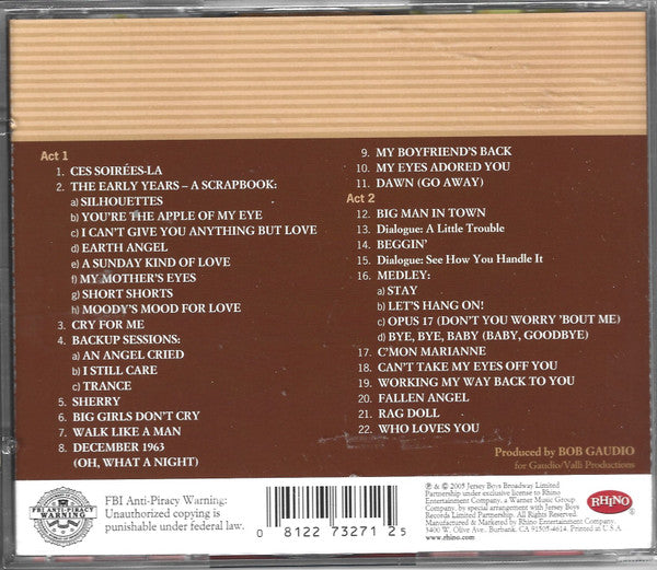 Bob Gaudio - Jersey Boys (Original Broadway Cast Recording) (CD) - Discogs image 2