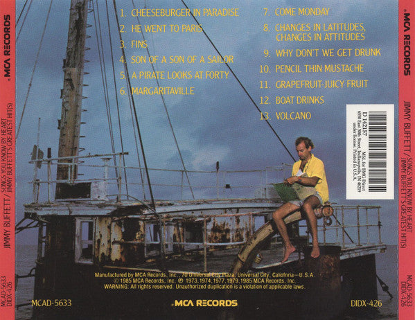 Jimmy Buffett - Songs You Know By Heart - Jimmy Buffett's Greatest Hit(s) (CD) - Discogs image 2