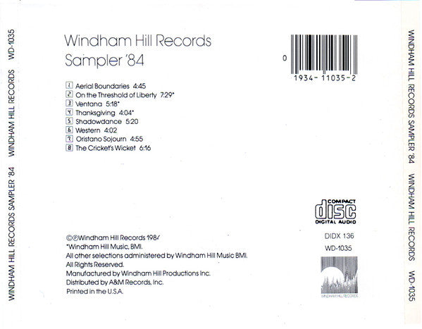 Various : Windham Hill Records Sampler '84 (CD, Smplr)