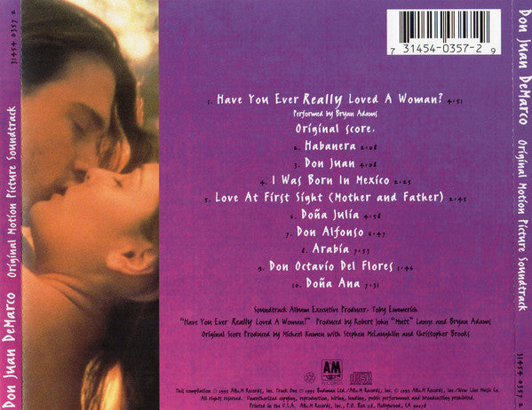 Michael Kamen - Don Juan DeMarco (Original Motion Picture Soundtrack) (CD) - Discogs image 2